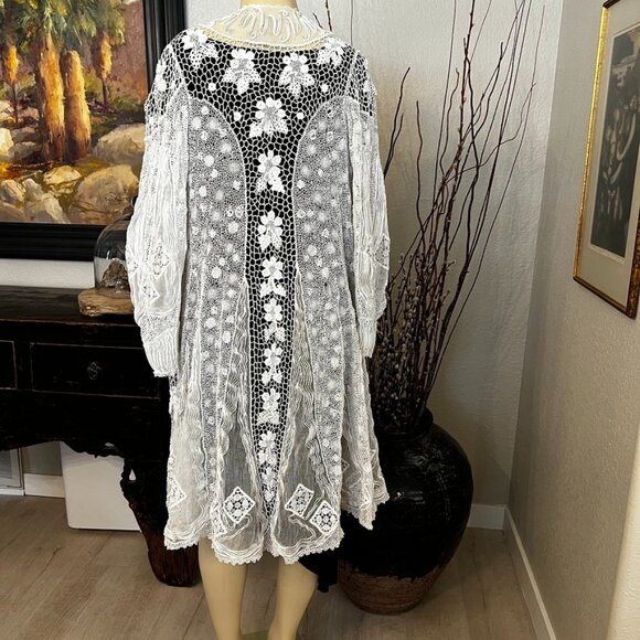 BoHo Style Hand Tatting&Lace Over Coat - Picture 1 of 14
